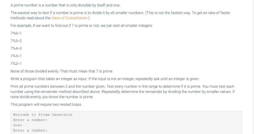 In Python3 A prime number is a number that is only