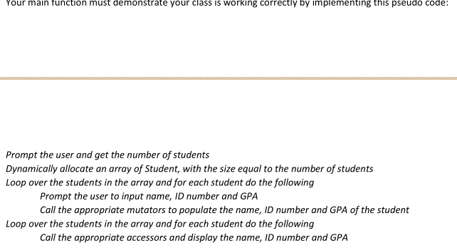 following member variables and member functions: Private member variables Type Member name