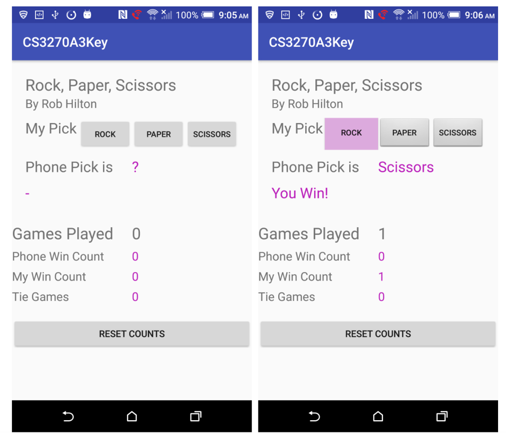 1. Create a new Android project named CS3270A3 as a single activity