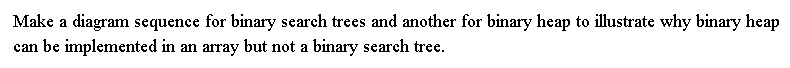 Make a diagram sequence for binary search trees and another for