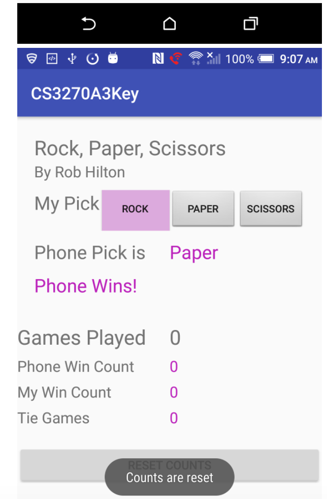 application. 2. Modify the app to change the application name to CS3270A3