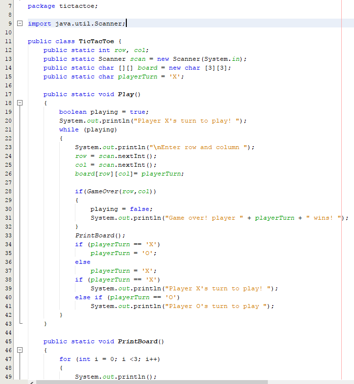 I don't know if somethingwrong but I cannot print out the TicTacToe
