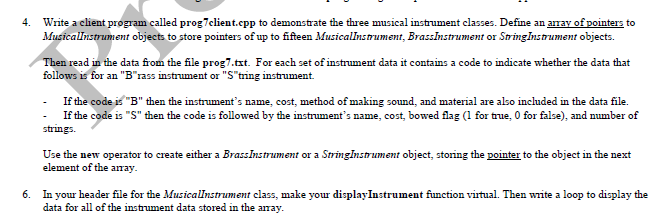 prog7brass.cpp prog7string.cpp for the g++. Thank you!!! The text file that needs