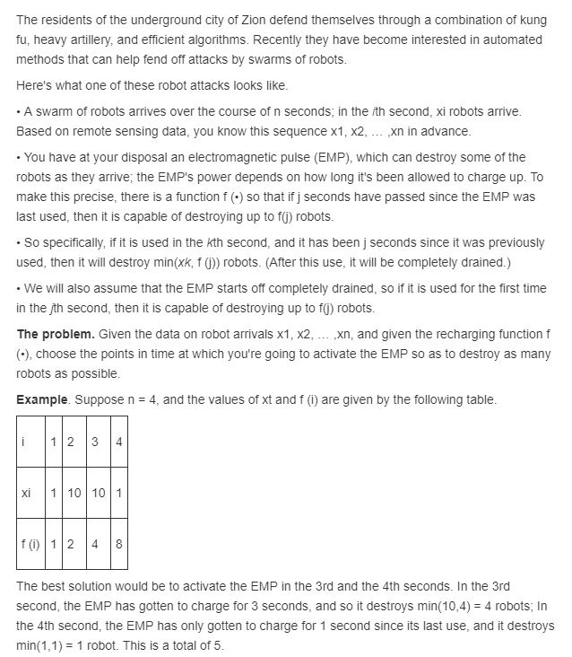  Give an efficient algorithm that takes the data on robot arrivals