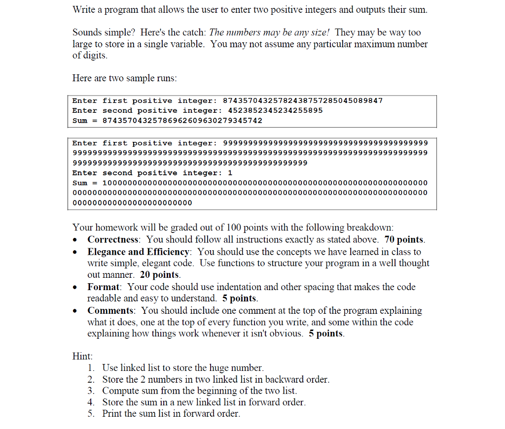  Write this program in C please. The other programs do not
