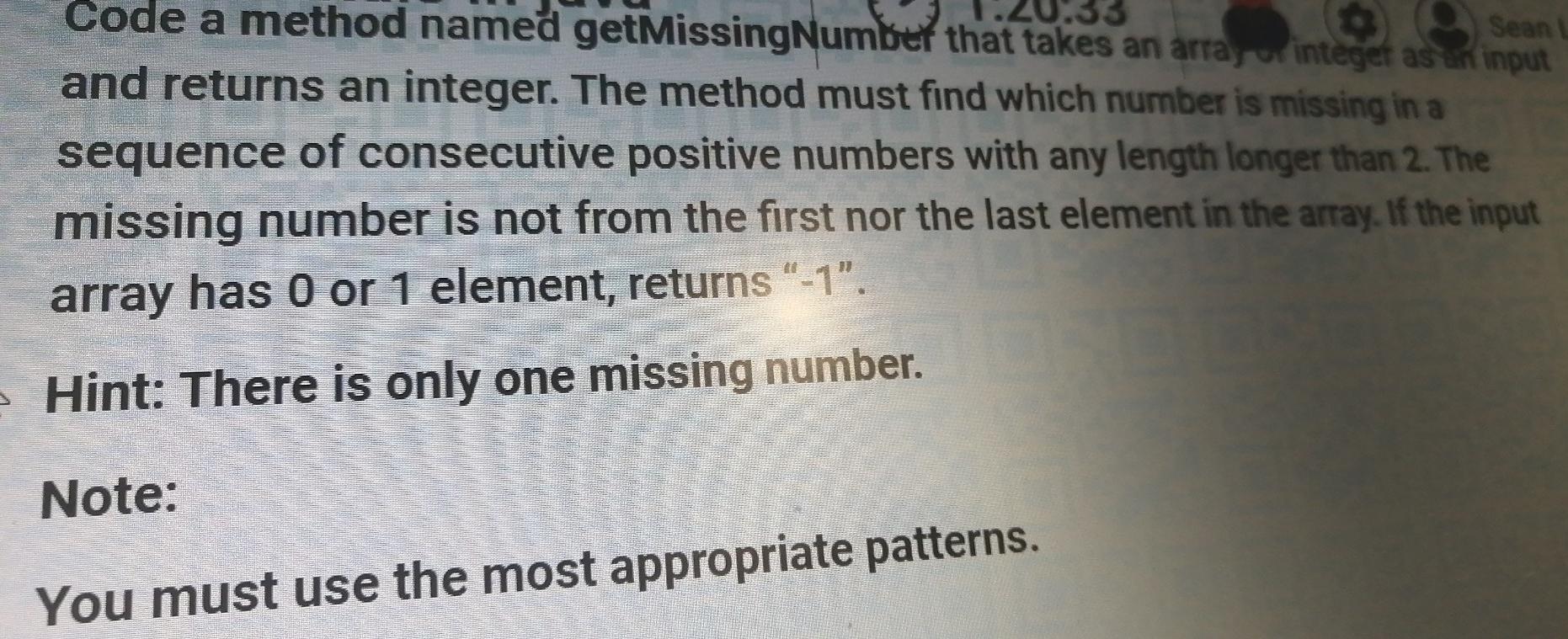 an array un integer as an input and returns an integer. The
