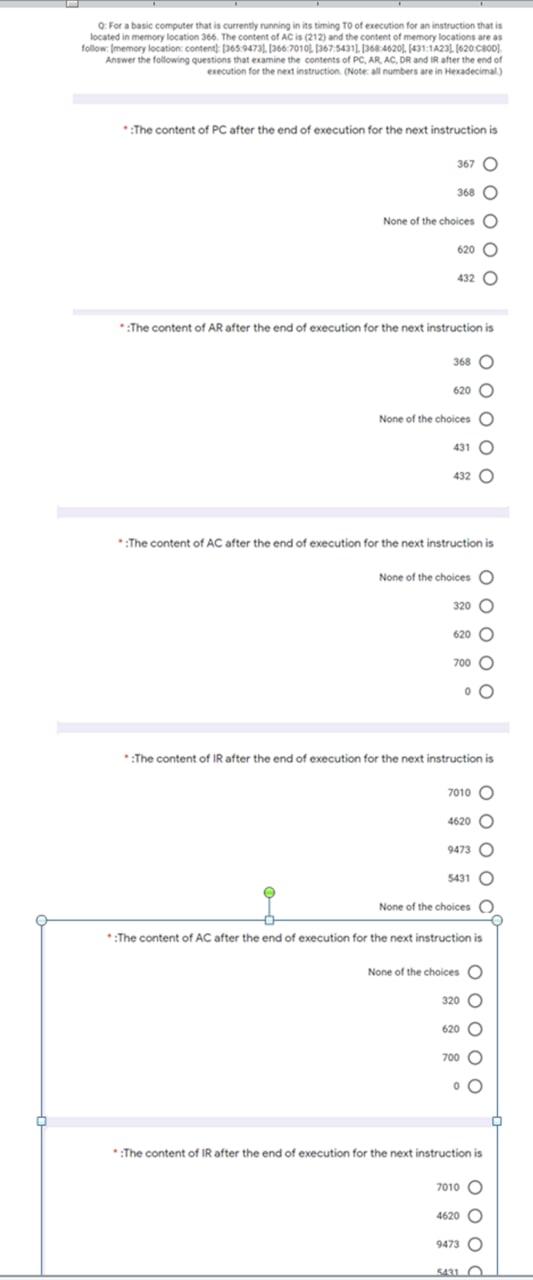 O: For a basic computer that is currently running in its