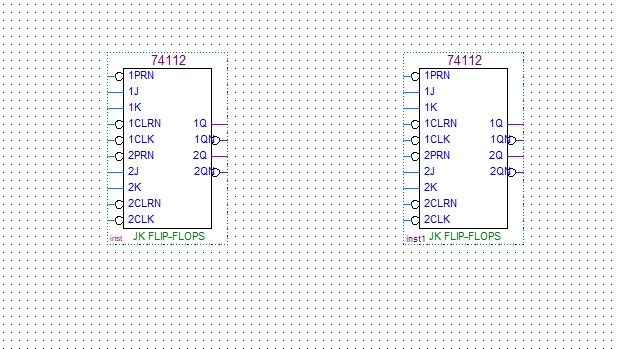 Need 4 Bit up/down counter using 2x 74112 chips. I have included