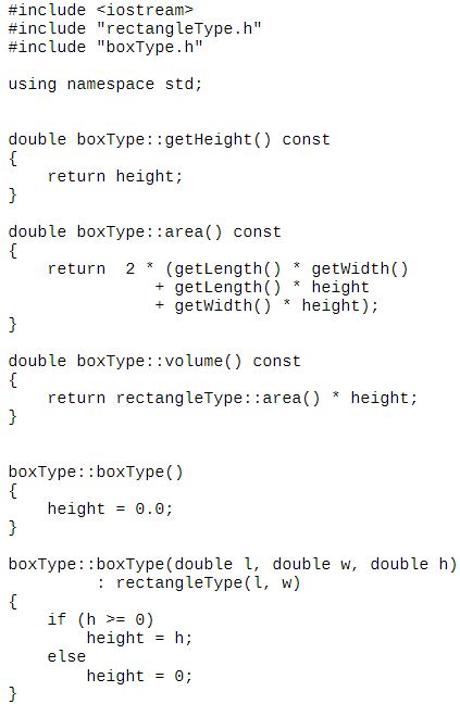 (.h) boxType implementation file (.cpp) Add the following to the boxtype class