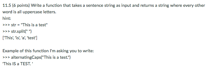 do this by JES Write a function that takes a sentence string