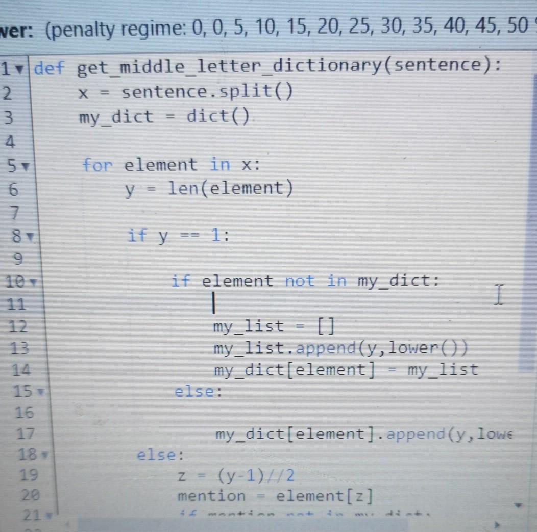 is a letter and the value is a unique list of words