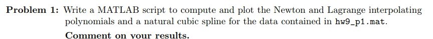  Problem 1: Write a MATLAB script to compute and plot the