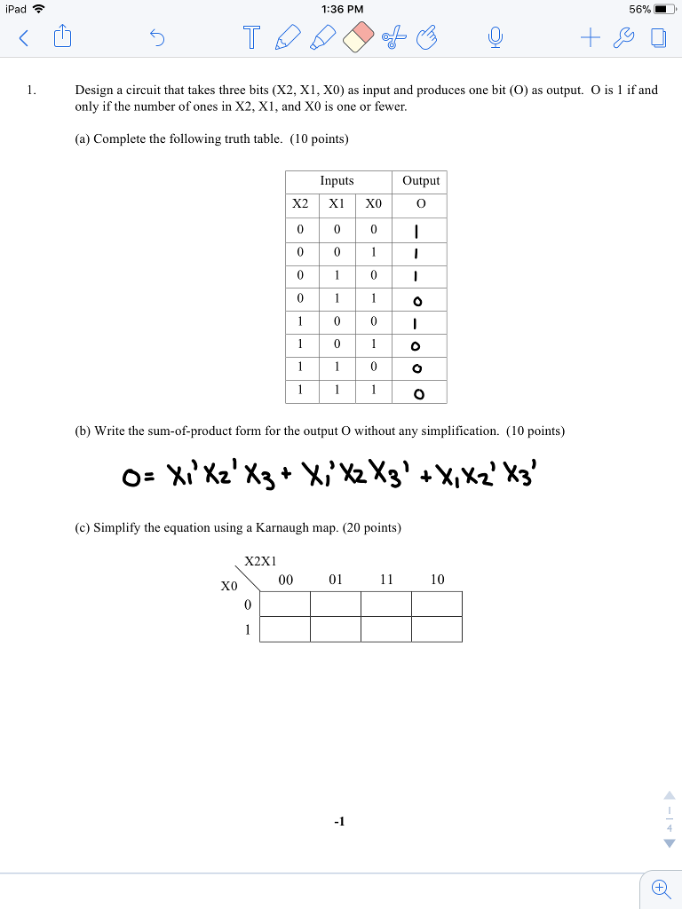  (d) Draw the logic block that directly implements this function using