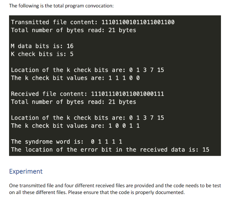 YOU COPY THEM. [JAVA] Develop a Single Error Correcting (SEC) Code in