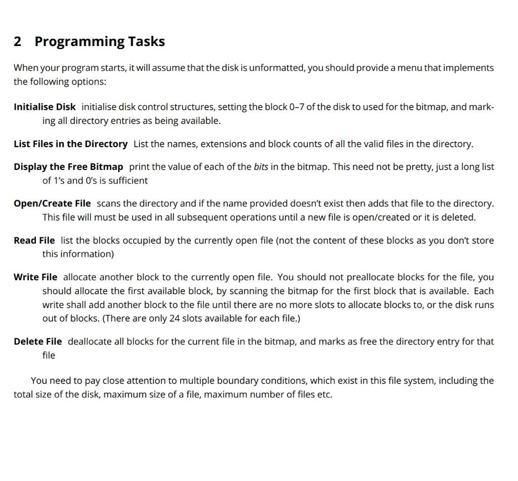 1 Introduction In this workshop you will be implementing a file system