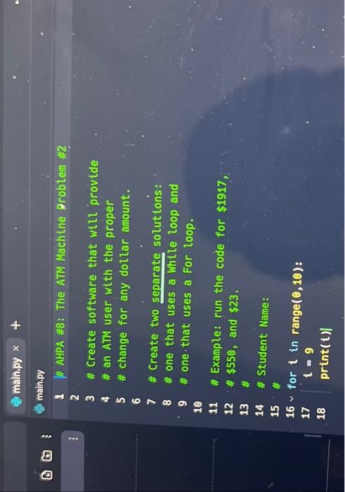 the ATM Machine Problem #2 main.py \# AHPA \#8: The ATM Machine