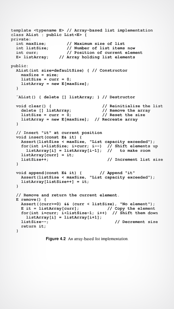 abstract class List and so must implement all of the member functions