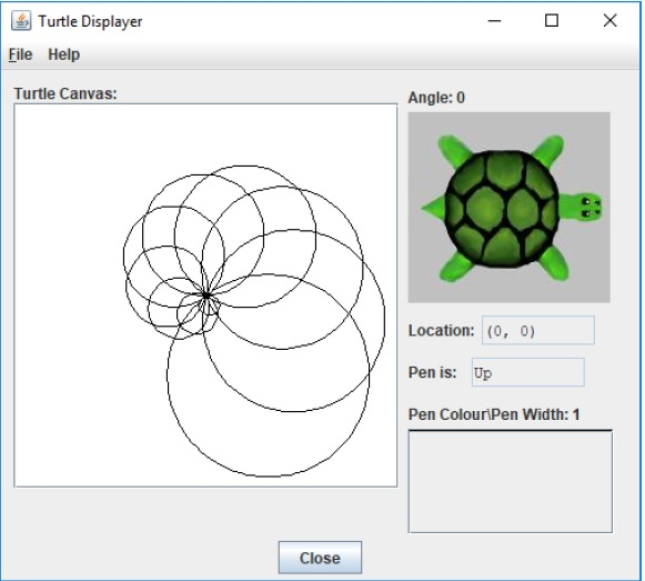 We use drjava and draw with turtle graphics. The question asks as