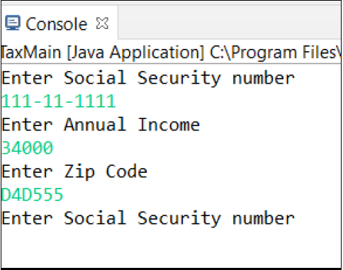 Security number, last name, first name, street address, city, state, zip code,