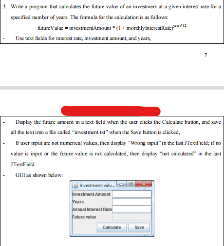 3. Write a program that calculates the future value of an