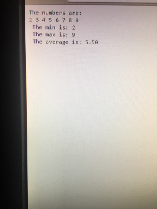 int int) i void prin Numbers (int ,int) 5 float find Average