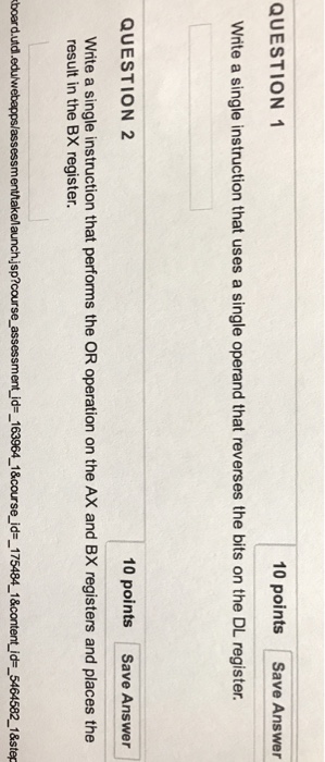  Write a single instruction that uses a single operand that reverses