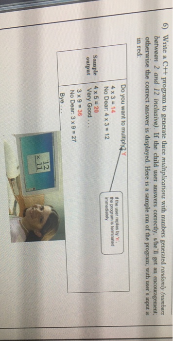  Write a C++ program to generate three multiplications with numbers generated