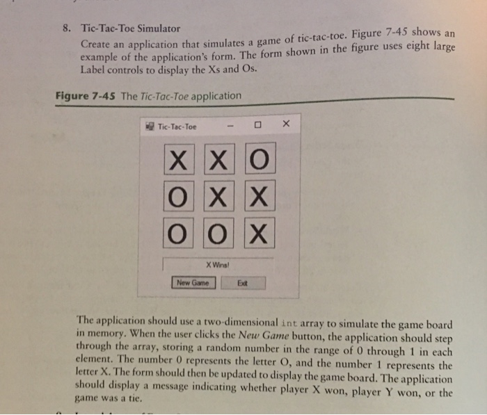  C# windows application Create an application that simulates a game of