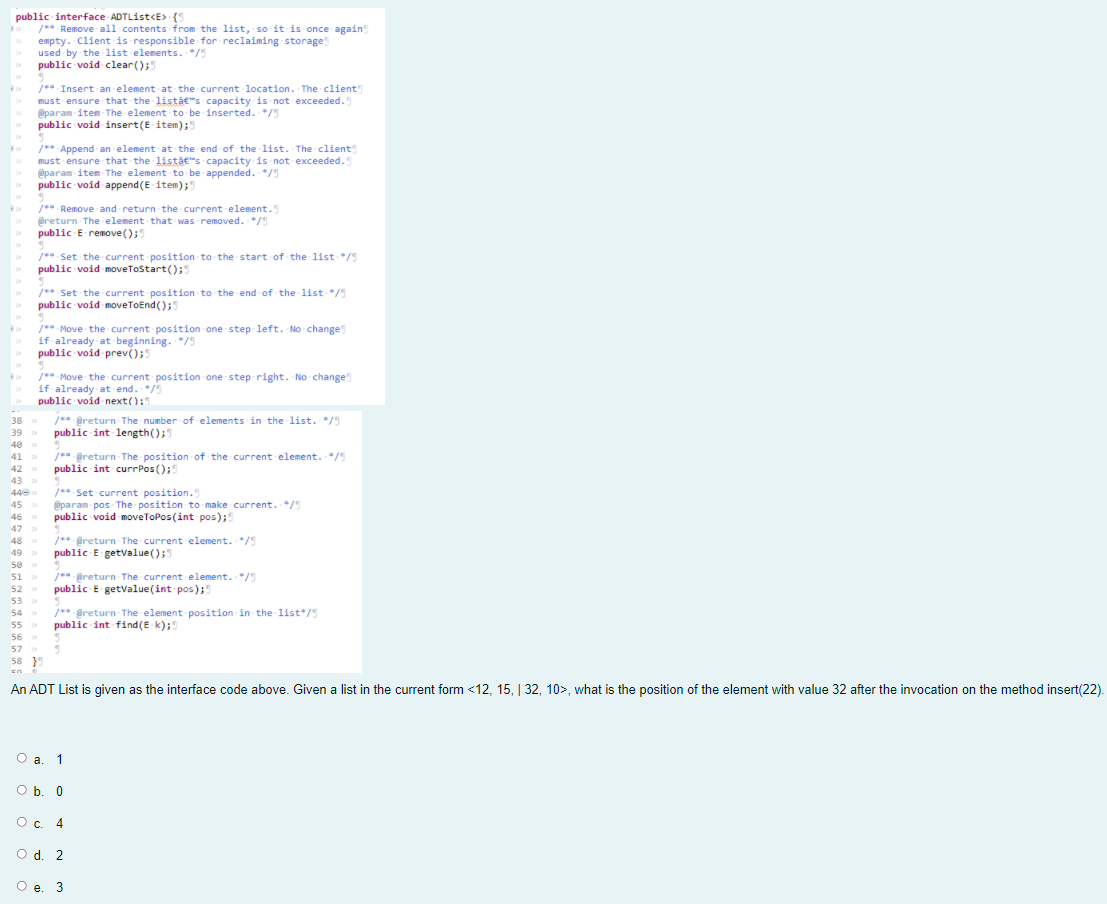 public interface ADTList {9 /** Remove all contents from the list,