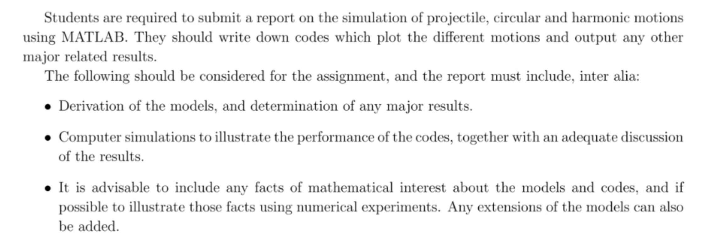 Students are required to submit a report on the simulation of