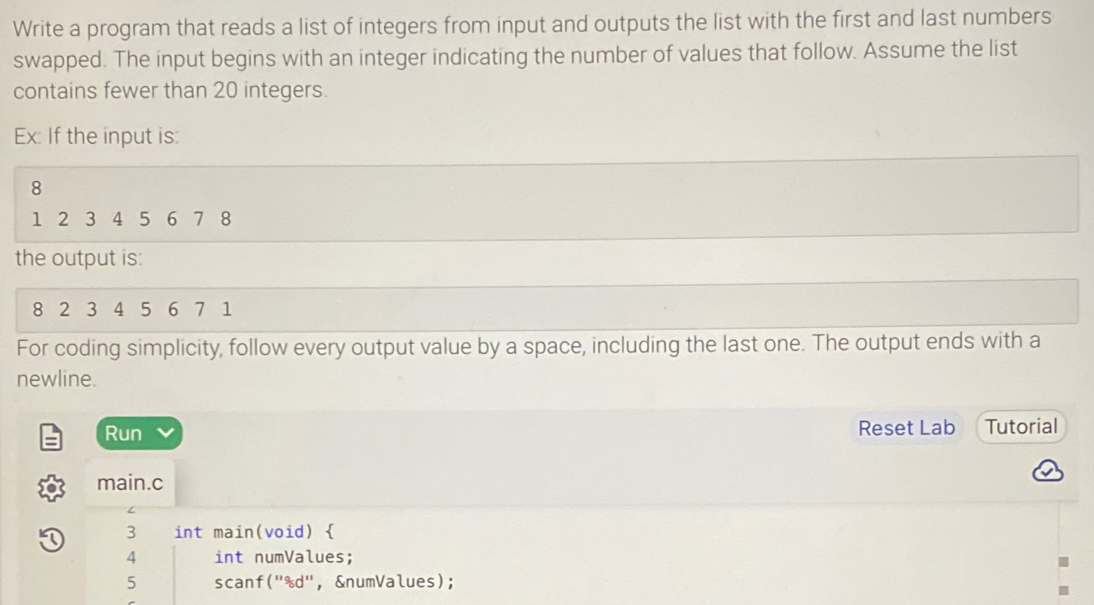  Write a program that reads a list of integers from input