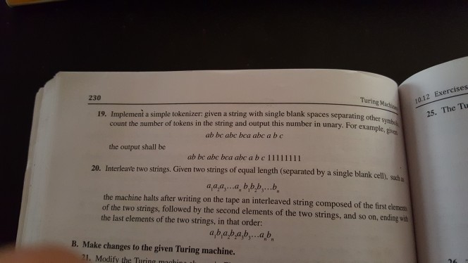  Solve the 19th question. Construct a Turing Machine for the following