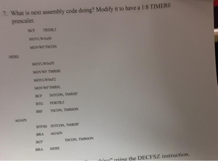  What is next assembly code doing? Modify it to have a