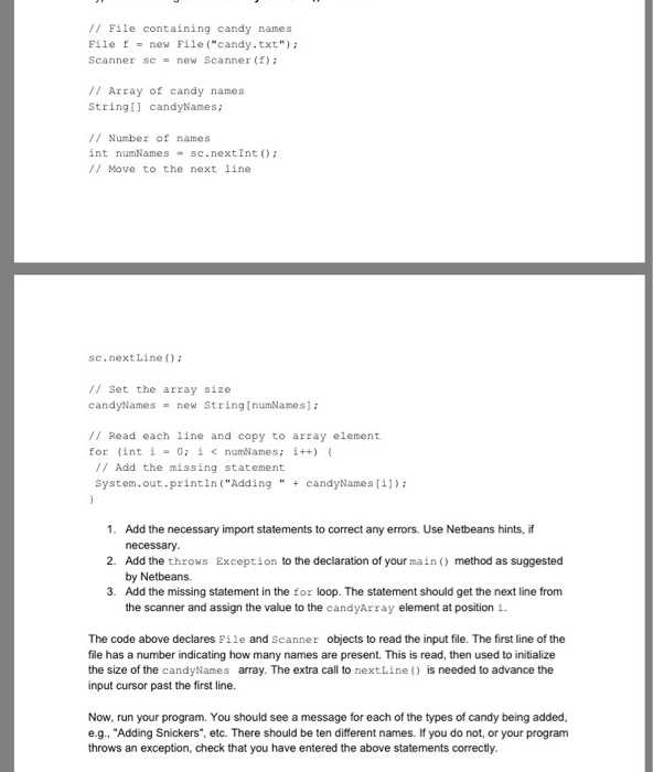  Help me with the missing statement in the for loop //File