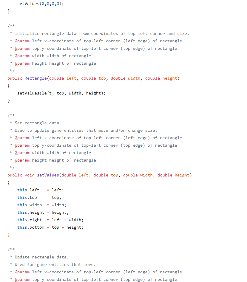 create a new method with the name setSize to the Rectangle class