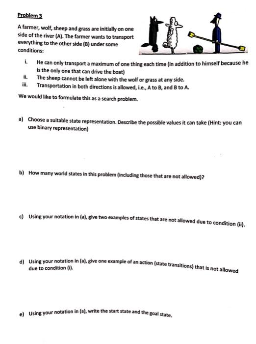  artificial intelligence 11 Problem 3 A farmer, wolf, sheep and grass