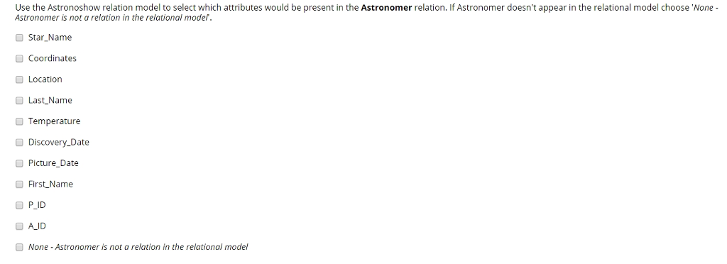 A ID (PK) Star_Name (PK) 1..n coordinates temperature 0..1 Discovers > Picture