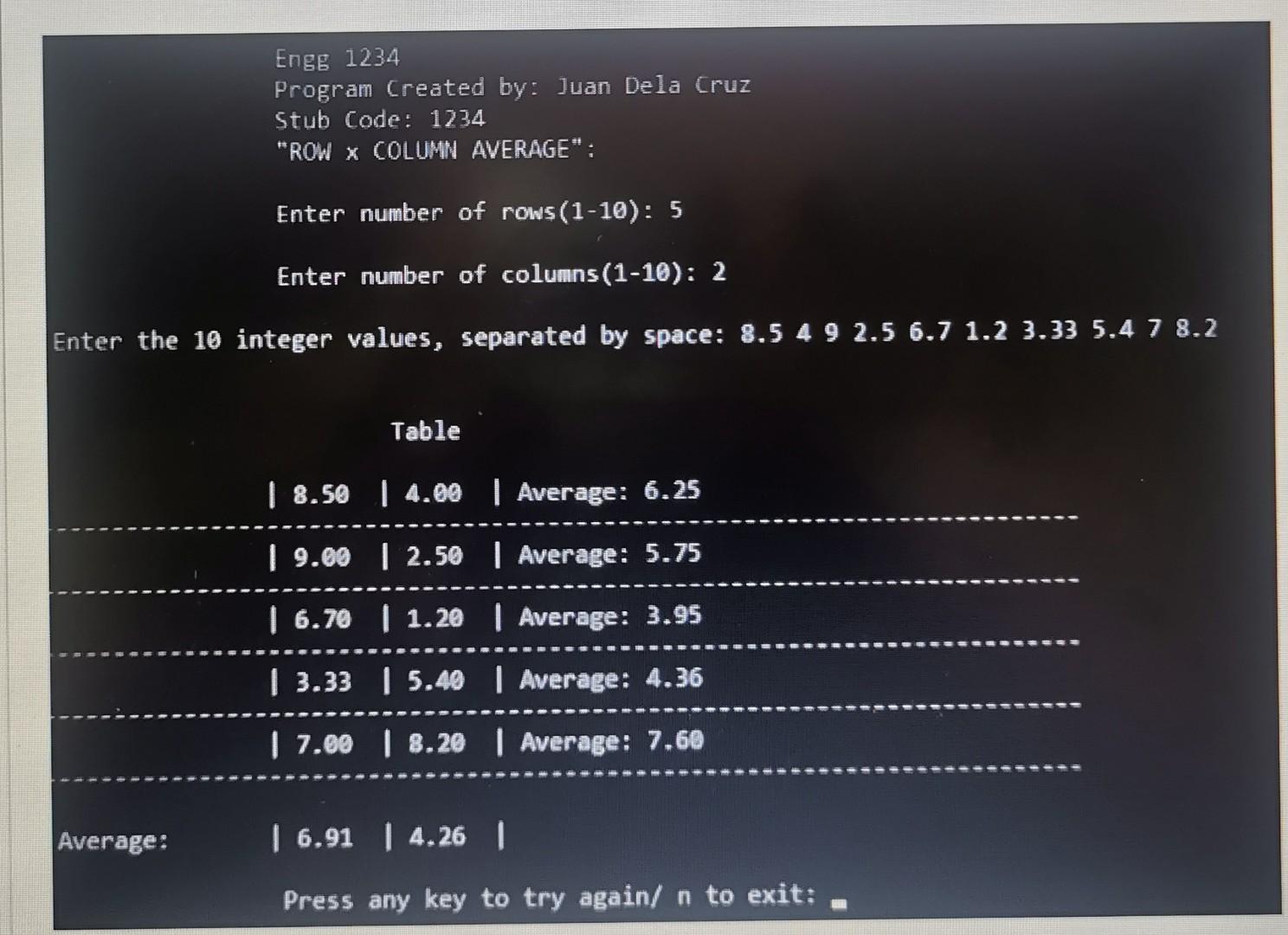 C LANGUAGE that will allow the user to enter the number of