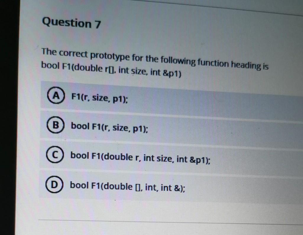  C++ Issues, not java, please as fast, thanks Question 7 The