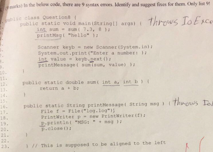  In the below code, there are 9 syntax errors. Identify and