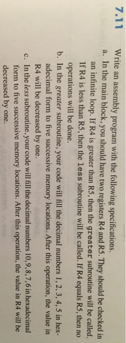  Code in assembly language Write an assembly program with the following