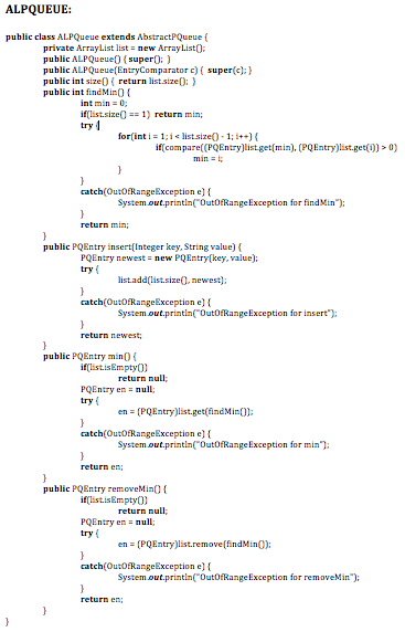 Comparing the insertion and removing performance between ALPQueue with HeapPQueue: Requirements: 1)