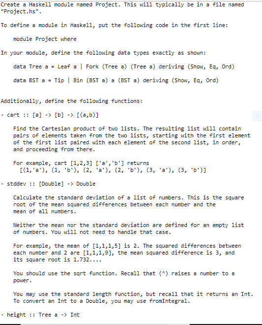  Create a Haskell module named Project. This will typically be in
