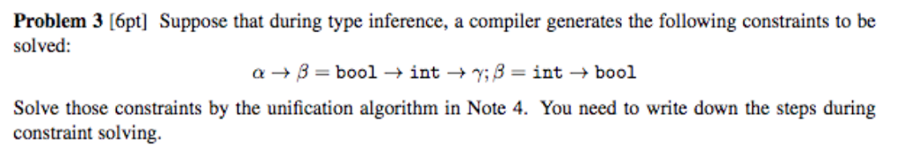  The unification algorithm in Note 4 is the Robinson's algorithm. Problem
