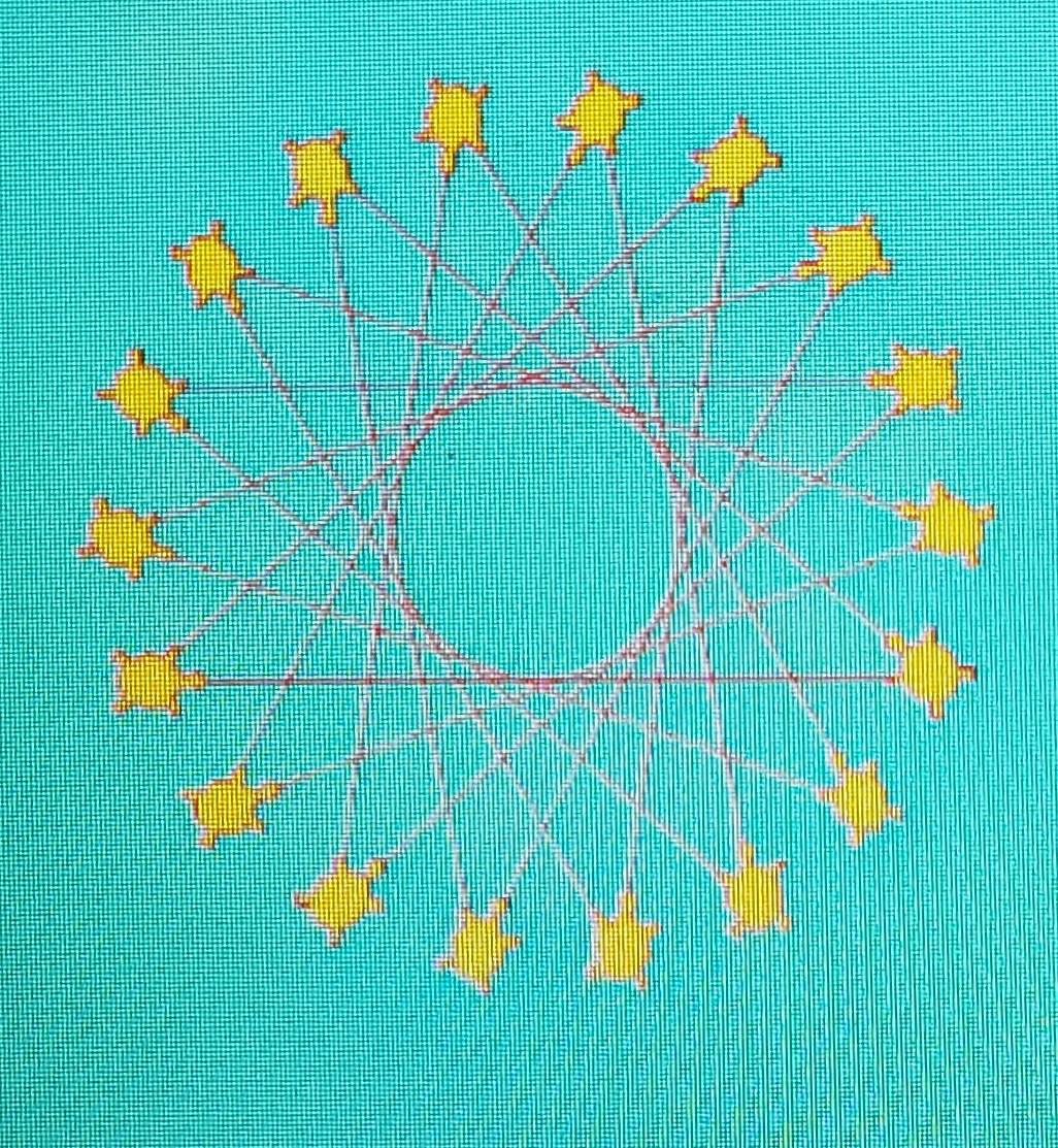 Write a program that uses turtle graphics to generate the image below: