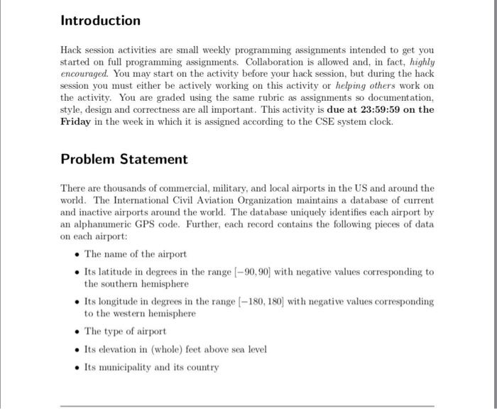  Do it using C Introduction Hack session activities are small weekly
