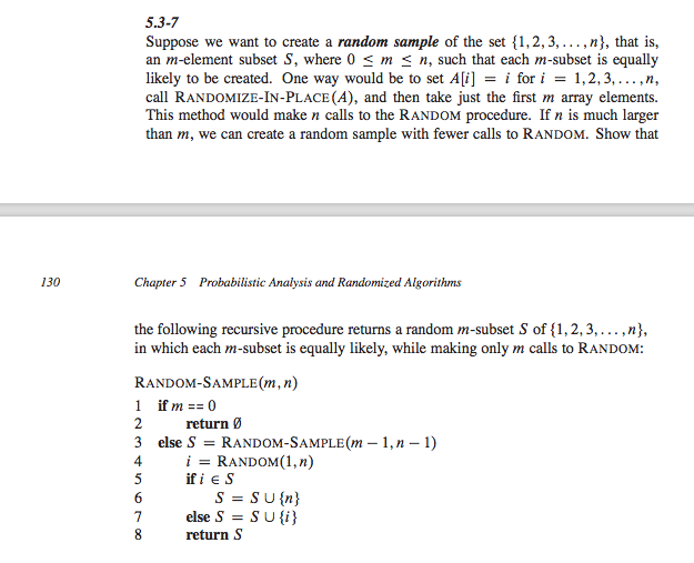 Introduction to Algorithms (3rd Edition) Chapter 5.3, Problem 7E : (link: http://www.chegg.com/homework-help/Introduction-to-Algorithms-3rd-edition-chapter-5.3-problem-7E-solution-9780262033848)