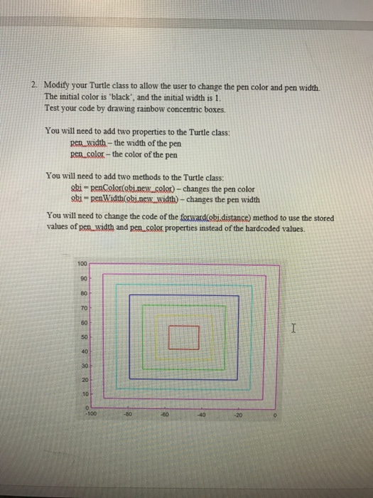  2. Modify your Turtle class to allow the user to change