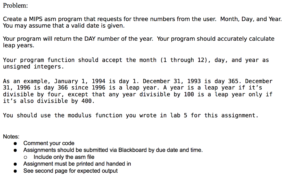 Problem: Create a MIPS asm program that requests for three numbers from