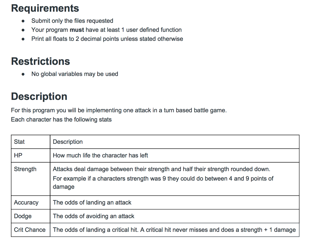 Python Help Please! Rules: Examples: Requirements Submit only the files requested Your